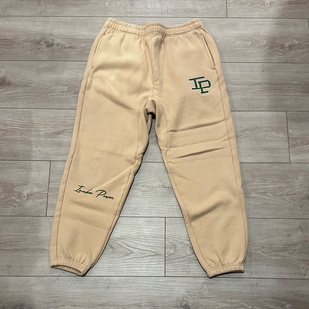 Inaka Power Tan Joggers with Green Logo